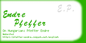 endre pfeffer business card